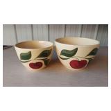 Wattwear set 2 Apple nesting bowls #63 & 64, stamped Pollock Elevators Norway Walford Watkins