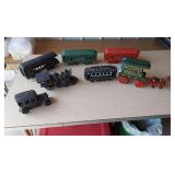 Cast iron toys. Train, Horse & Buggy, Model T Car.