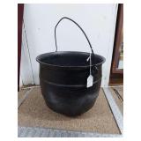 Cast Iron Cauldron with legs 10"H x 11"dia.