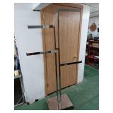 Rolling Chrome Clothes Rack (from Sears), 72"H (incl. casters), base is 19"L x 14"W, 2 adjustable arms are 18"L, 2 top attached arms are 15"L