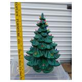Vintage Large Ceramic Christmas Tree, 20"H x 14"dia. Untested but has all its colored lights.