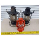 Train Lanters, Dietz black & WingedWheel mini red