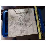 Map of Cedar Rapids mounted with acrylic & chain hanger