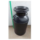 10-gal Black Milk Can with lid, BUHL heavy duty, 24"H x 13"dia