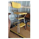 Classic Vintage Yellow Step Stool Chair