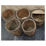 5 Nail Kegs, measure 17-18"H x 10-13"dia.
