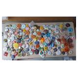 Pin back badges buttons and ball caps hats