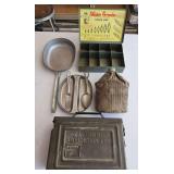 Stainless steel military mess kits, canteen, ammo box, Water Gremlin sinker box
