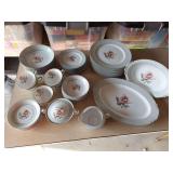 Pottery, china, Czech dinnerware, pink & green drinking glasses, collector plates and more