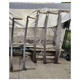 (5) 2 man saws tagged A,B,C,D,E