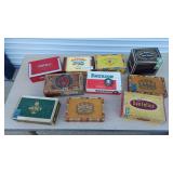 Large quantity of cigar boxes, wooden and cardboard (32 total)
