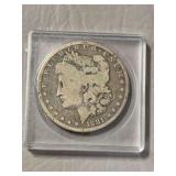 Morgan silver dollar  1881, unmarked