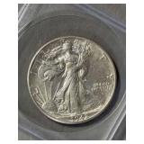 1942 Walking Liberty half dollar, unmarked