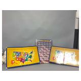 Fifty state quarters + Sacajawea dollars on collector poster and (2) First State Quarters of the US on collectors maps All complete