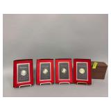 (3) 1971 Eisenhower United States proof dollars and (1) 1974