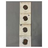 Four Indian Head cents-1882, 1899, 1905 and 1906
