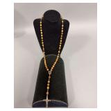 Wooden beaded rosary marked Terra Jerusalem