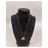 18” gold chain marked 14K Italy w eagle pendant