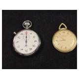 Select 7 jewel Swiss made stop watch, no crystal& cannot get back off, and Shields Fifth Ave pocket watch