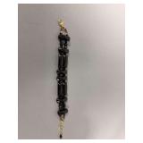 Vintage black glass bracelet, no markings