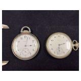 Two Elgin pocket watches including a 17 jewel Crystal is cracked on 17 jewel