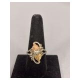 Size 10 Black Hills Gold ring  marked Ster 12K
