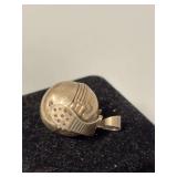 Sterling silver folding photo ball locket pendant