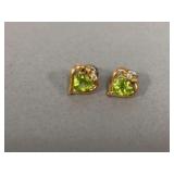 Peridot? and diamond? post earrings