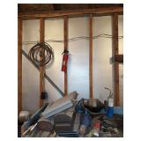 Mower blades, cut off tool, toolboxes w/assorted mech tools etc...