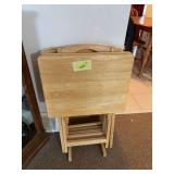 Set of 4 wood TV trays
