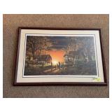 S/N Terry Redlin Conservation Edition "Morning Surprise"  w COA  F/M measures 40 x 28
