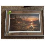 S/N Terry Redlin Conservation Edition "Shoreline Neighbors" w COA 4876/6000 F/M measures 31 x 22