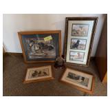 Assorted Lab prints and Bradford Exchange "Faithful Friend" figurine