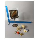 14” tall shaving mirror and dresser accessories