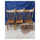 3 Old Man of the North embossed back dining chairs