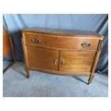 Oak lowboy with single drawer and 2 doors 19 x 36 x 26