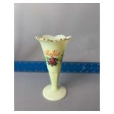 Uranium glass “Mother” bud vase 6” tall