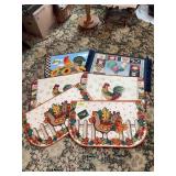 Seven new entry rugs, rooster theme