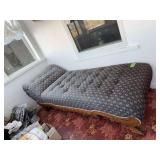 Fainting couch with oak embossed frame 30 x 78