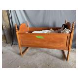 Walnut baby cradle 21 x 38 and babies