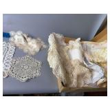 Box of doilies and other handiwork