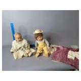 Two composition dolls w sleep eyes, one is Effenbee 1943
