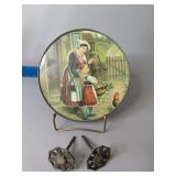 Two curtain tie backs and 9.5” flue cover