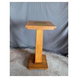 30" tall oak colonnade plant stand 13" sq top