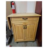 Wood Kitchen Cart, Natural Finish, 27w x 18d x 36h, No Contents