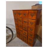 Wood card filing cabinet, 28X9X40