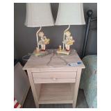 Nightstand with two lamps