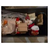 Christmas decorations in tote