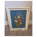 Framed Floral art, 14 x 17