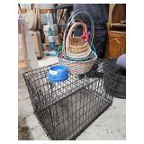 Pet Carrier, 19w x 30d x 22h, Baskets, Dog Bowls